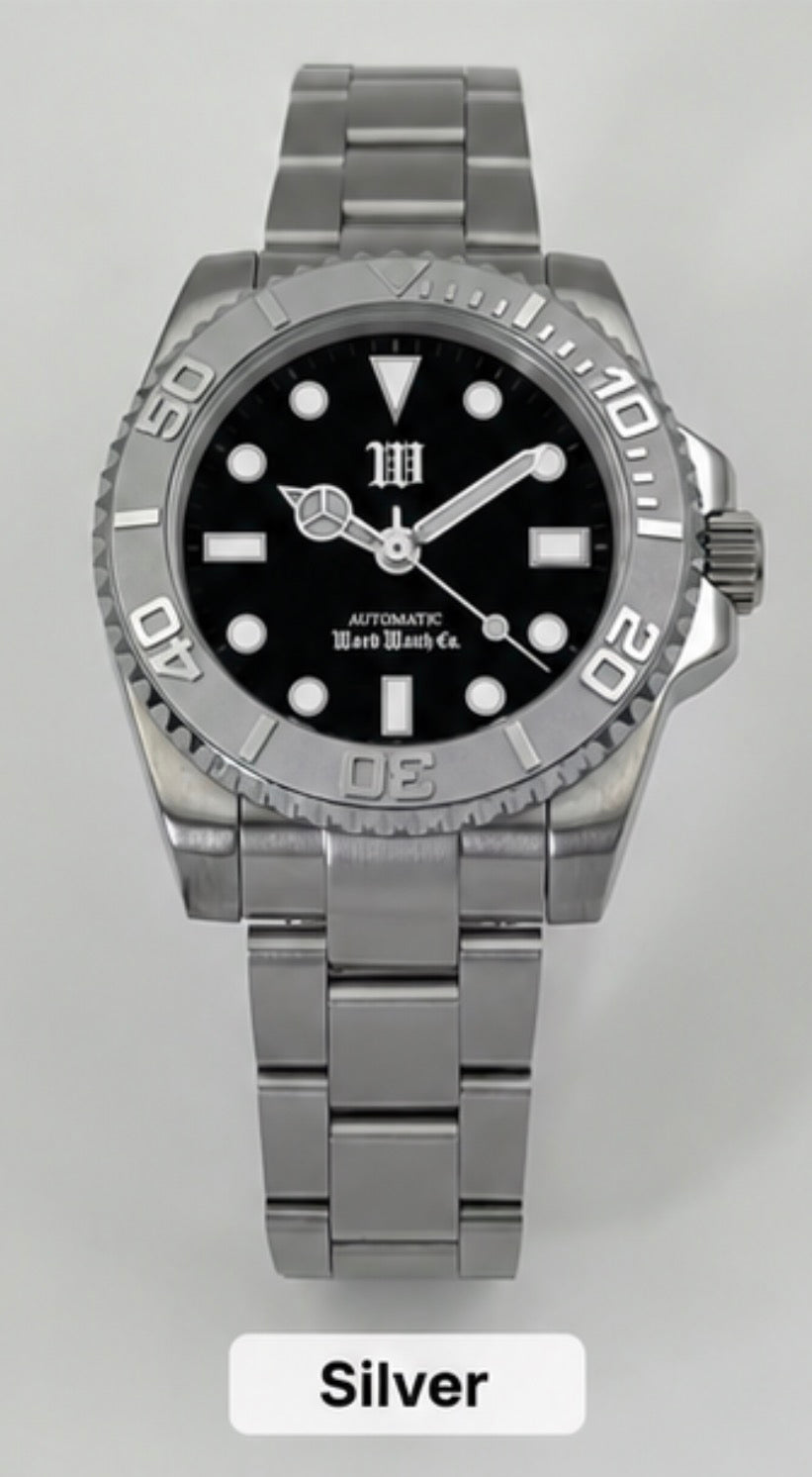 Ward Yacht Dive Watch Silver - Automatic
